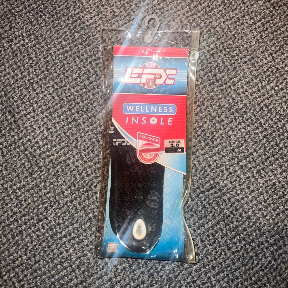 EFX Wellness Insole Unisex Medium Black Comfort 2.0 Dual System Molded Support
